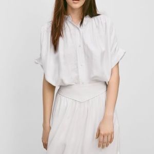 Aritzia Wilfred Bertillion Blouse in White. Oversized fit in Xs